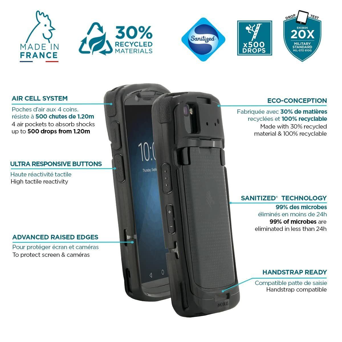 Mobilis PROTECH custodia per cellulare 152 cm 6 Cover a guscio Nero (PROTECH - CASE FOR ZEBRA TC53 - TC58 - SOFTBAG)