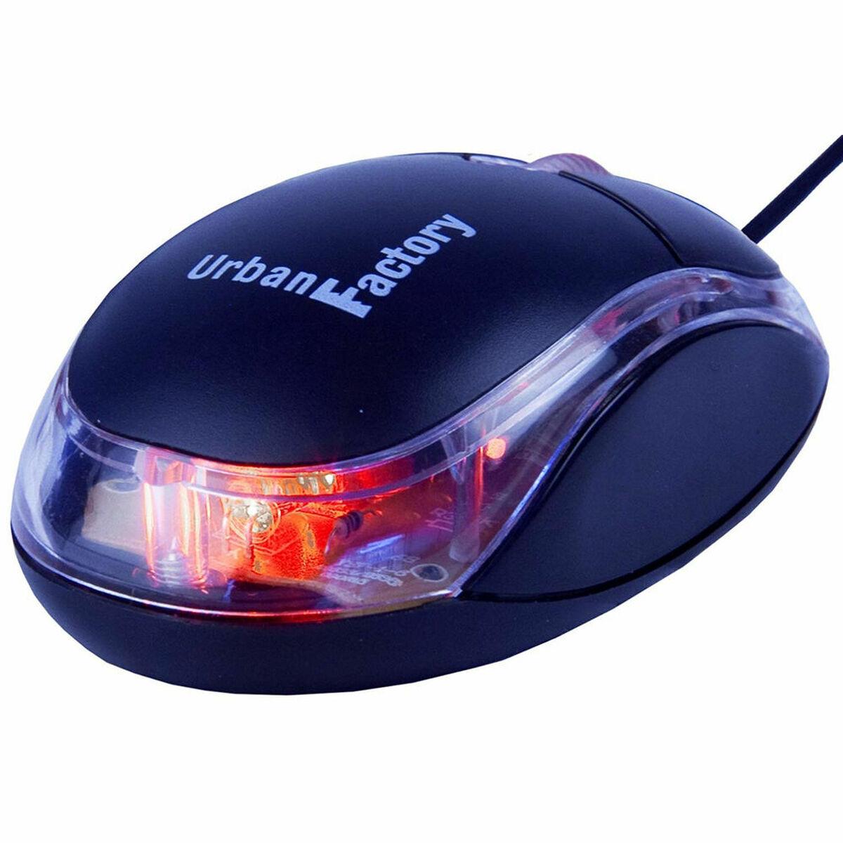 Urban Factory BDM02UF mouse Ambidestro USB tipo A Ottico 800 DPI (CRAZY SMALL MOUSE USB WIRED BULK)