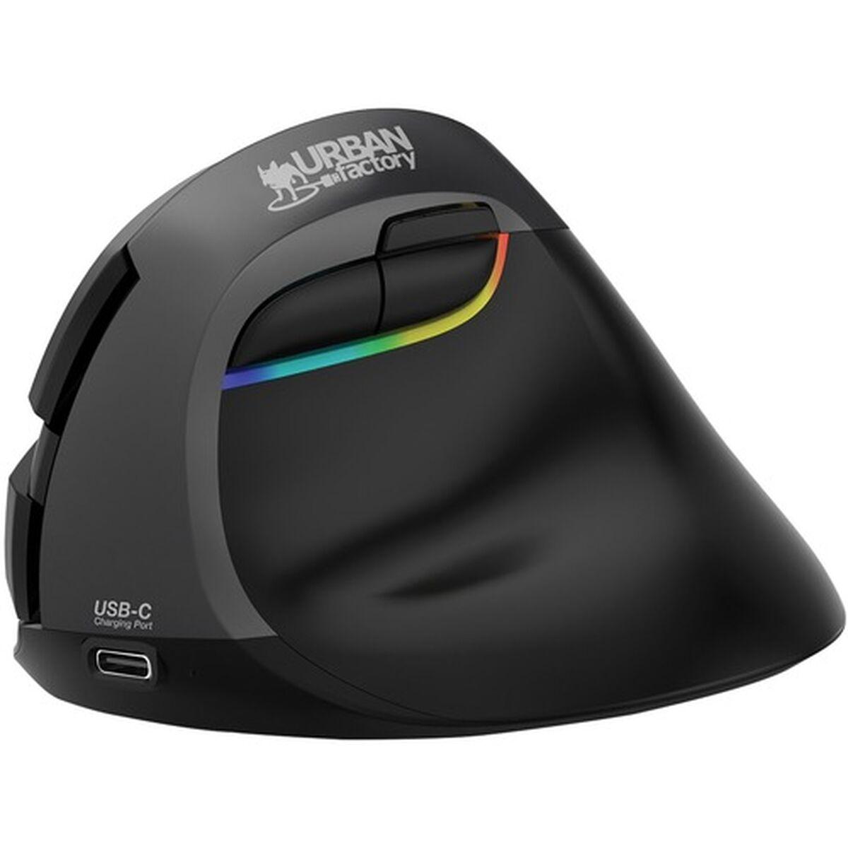 URBAN FACTORY ERGO PRO - SOURIS - VERTICAL - ERGONOMIQUE - POUR DROITIERS - 6 BOUTONS - SANS FIL - 2.4 GHZ BLUETOOTH 5.0 - RÉC