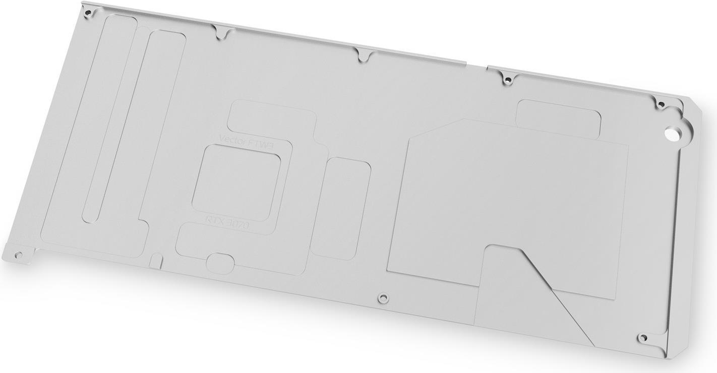 Blocchi d'acqua EK VETTORE QUANTIM FTW3 RTX 3070 - Piastra posteriore - Nickel - Silver - 1/4 " - Scheda grafica - GeForce RTX