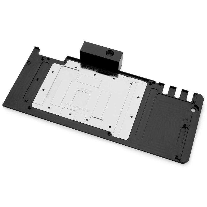 Blocchi d'acqua EK Vettore Quantico - Piatta posteriore - Acetal - Nickel - Nero - 1/4 " - Scheda grafica - Trio RTX 3080/3090