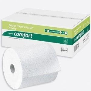 Comfort del rullo di asciugamani WEPA, 2 strati, tessuto, goffratura della linea bianca ad alto livello, colla blu, larghezza d