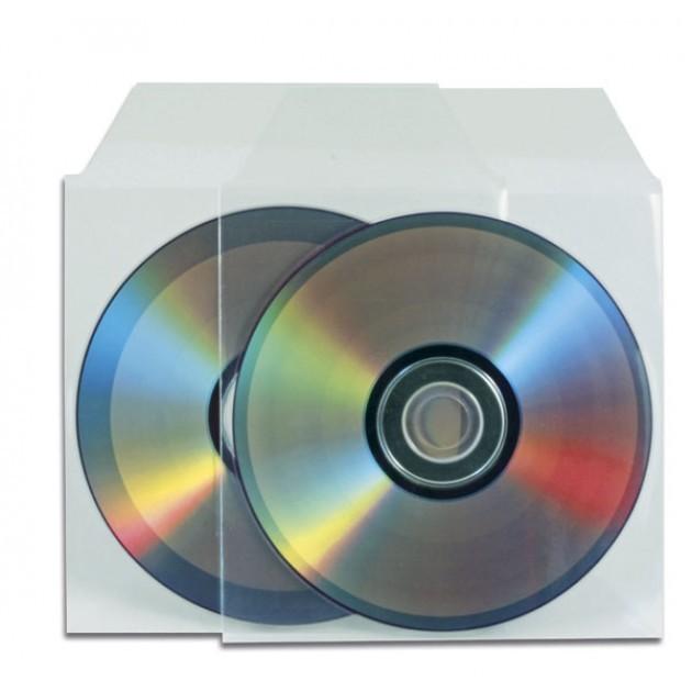 CONFEZIONE DI BUSTINE DA 100 PZ PER CD/DVD CON ALETTA DI CHIUSURA MEDIUM