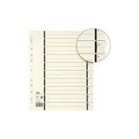 Divisori ELBA con perforazione larghezza extra DIN A4 in cartone kraft 230 g/m stampa a linee nere 1-10 (06457)