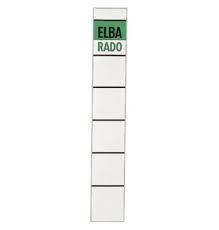 Etichetta Elba Dorso per raccoglitori a leva 190 x 34 mm Bianco-Verde Verde - Bianco Etichetta autoadesiva 10 pezzi (04614 WE/G