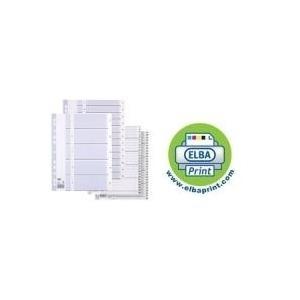 Registro di plastica ELBA Numeri Din A4 Wei retribuzione in 12 parti 1-12 da PP 015 mm foglio di copertina etichettabile (03487)