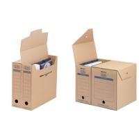 Sistema TRIC standard di Box Archive ELBA, marrone naturale realizzato in cartone ondulato stabile, con Captain Tap - Greifloch