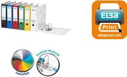 Cartella ELBA Smart Cloud Marble larghezza dorso 80 mm giallo DIN A4 copertina in carta Cloud Marble dorso incollato (10428 GB)