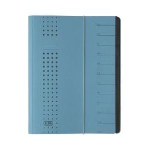 Cartella elba chic-decorativa, A4, blu, con 12 compartimenti, cartone 450 g/mq, compartimenti con schede vuote, coperchio anter