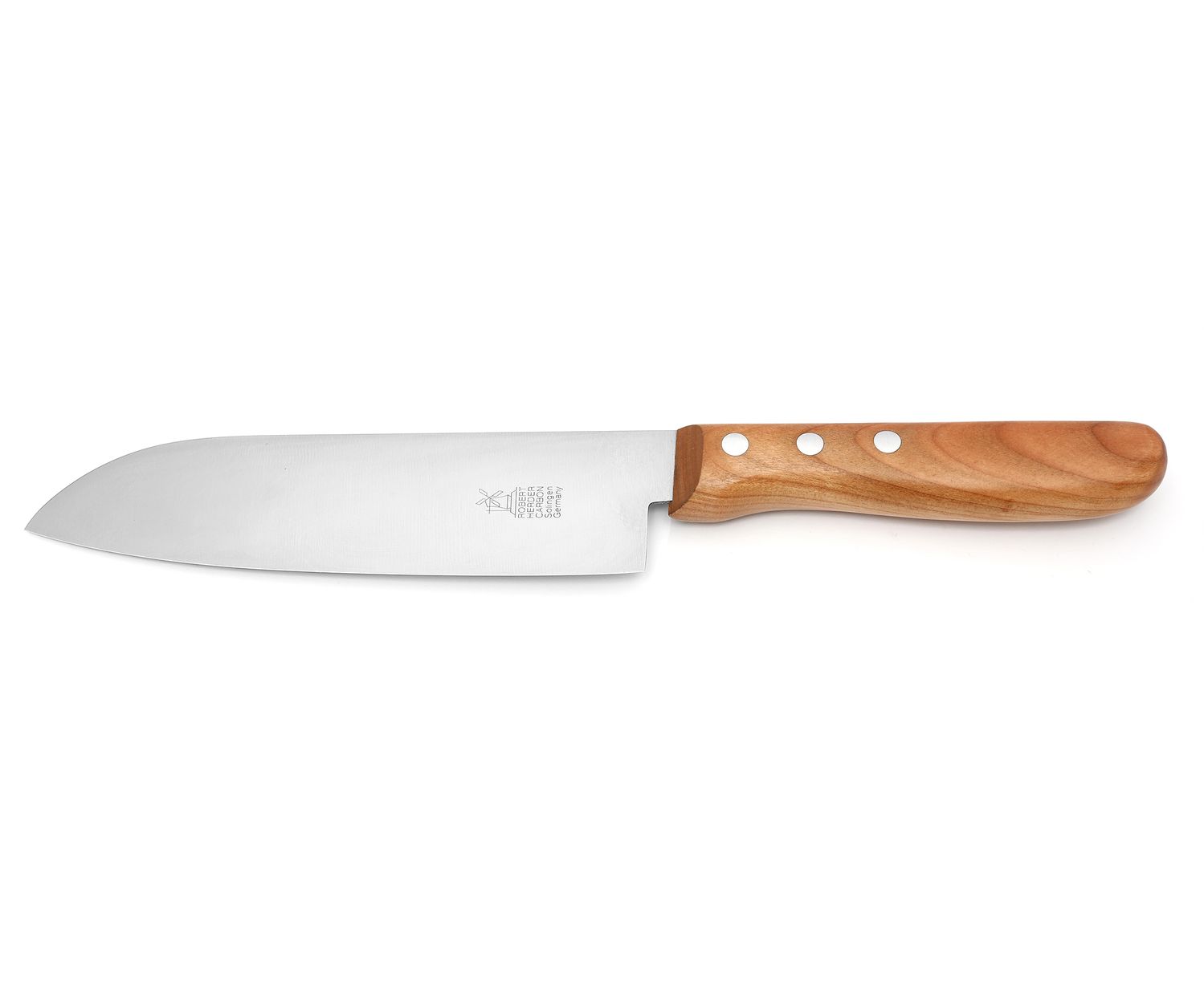 Coltello Windmill Santoku, acciaio al carbonio, 164 mm, ciliegio