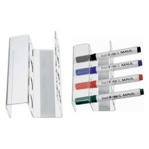 Portapenne MAUL in acrilico per 4 penne magnetico cristallino per riporre lavagna o flip - 1 pezzo (6388405)