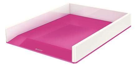 Leitz 53611023 vassoio da scrivania Polistirolo Metallico Rosa (Leitz WOW Dual Colour Letter Tray A4/Foolscap Portrait White/Pi