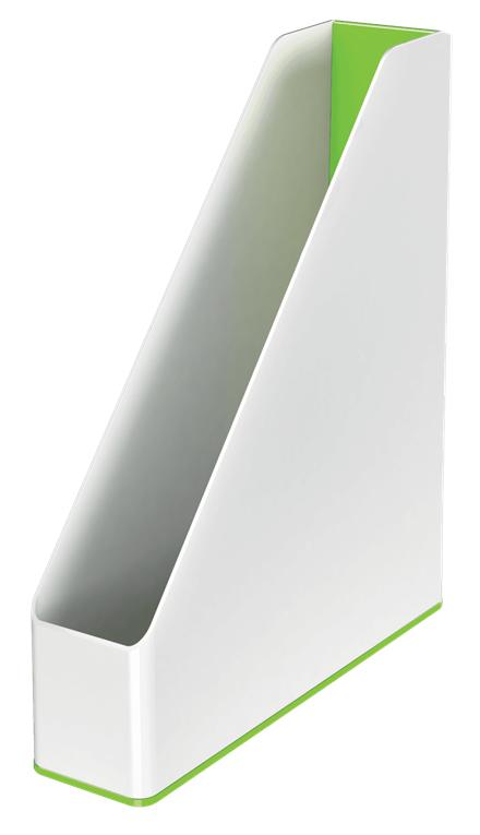 Leitz 53621054 scatola per la conservazione di documenti Polistirene PS Verde Bianco (Leitz WOW Dual Colour Magazine File A4 Wh
