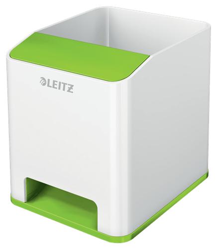 Leitz 53631054 portapenne Verde Bianco Polistirene PS (Leitz WOW Dual Colour Sound Pen Holder White/Green 53631054)
