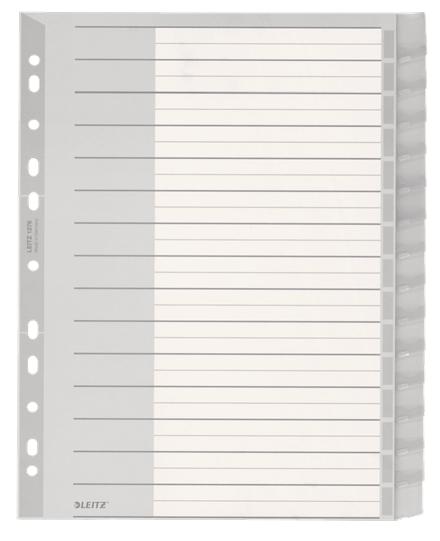 Leitz 12760000 intercalare Indice a linguetta vuota Plastica Grigio