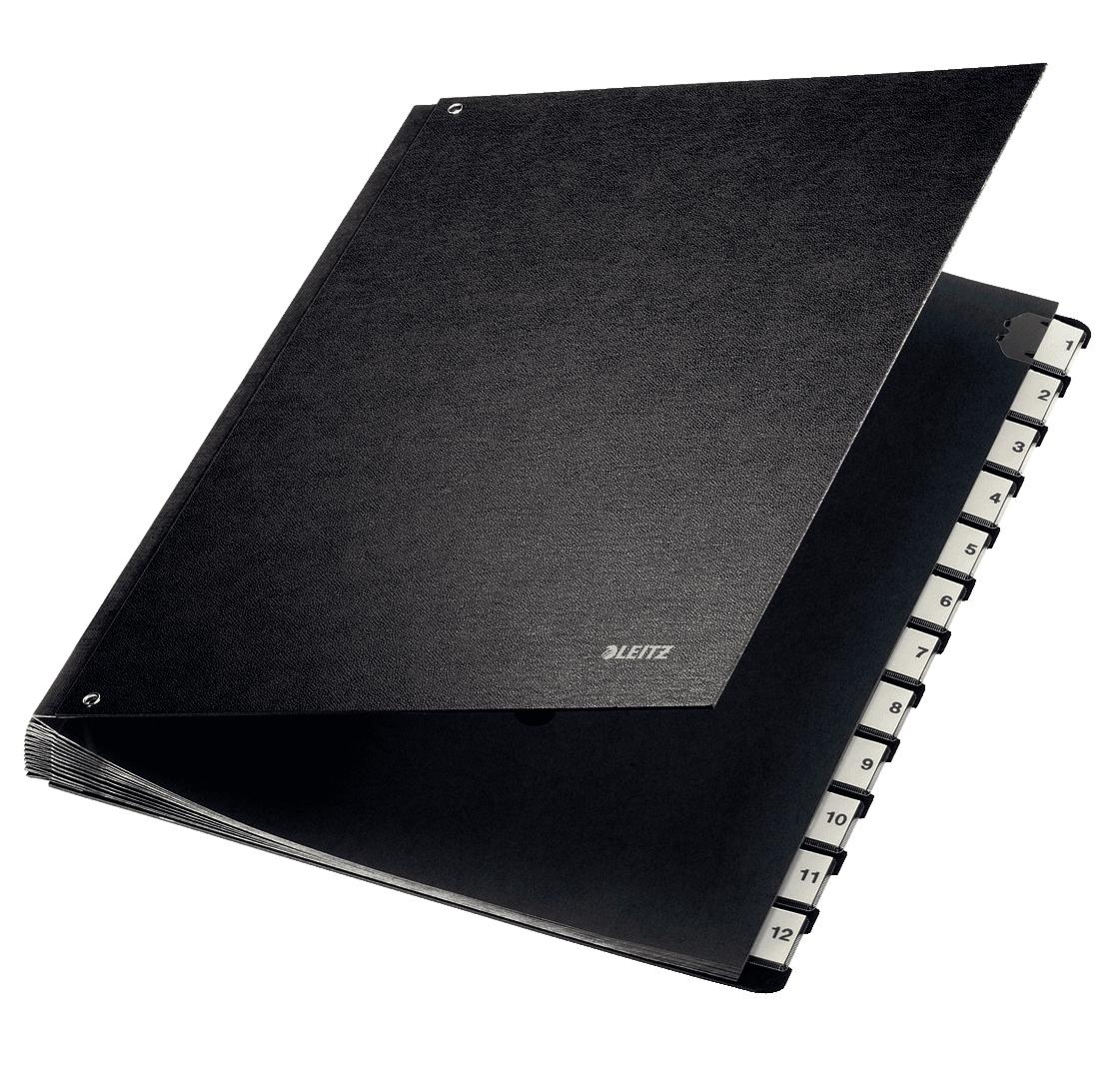 Leitz 58120095 intercalare Indice a linguetta numerico Faesite Nero