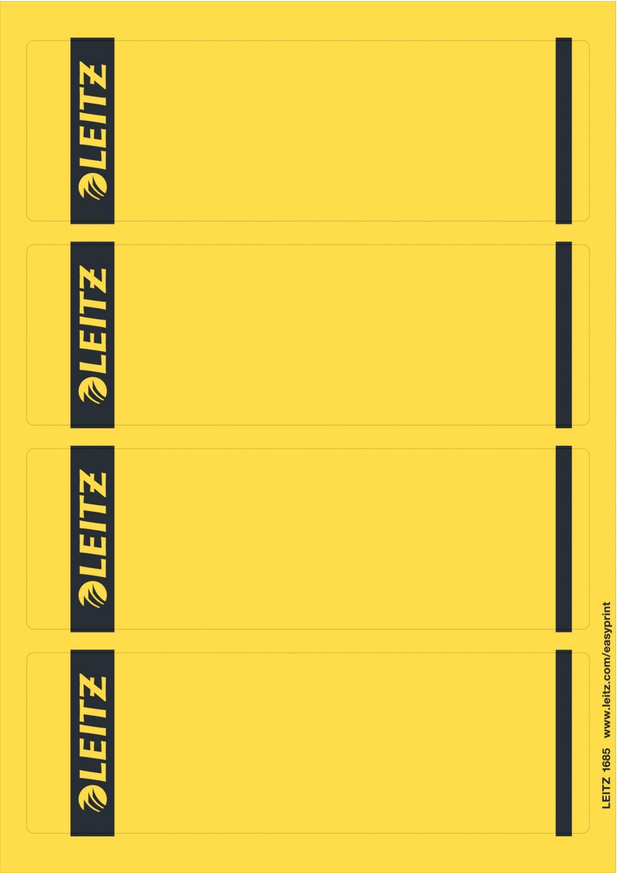 Leitz 16852015 etichetta autoadesiva Rettangolo Giallo 100 pz