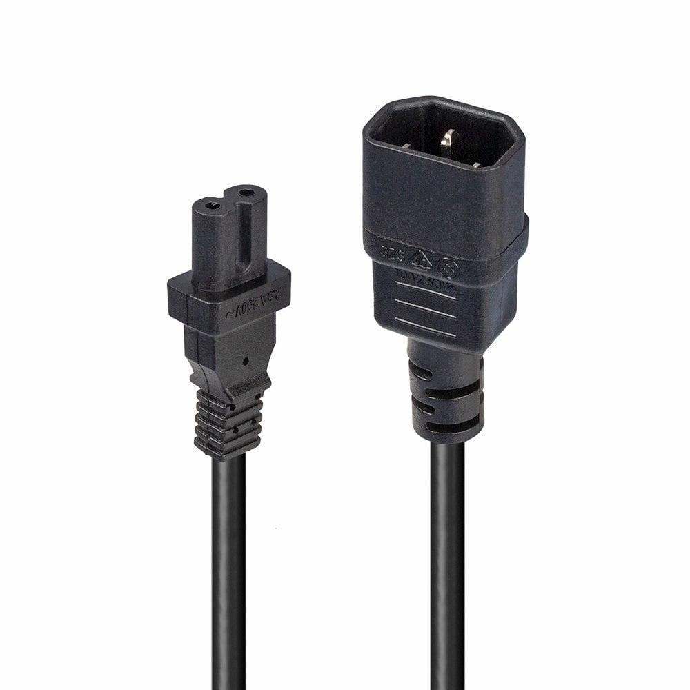 Lindy 30312 cavo di alimentazione Nero 2 m Accoppiatore C14 Accoppiatore C7 (2M IEC EXTENSION CBL - IEC C14 TO IEC C7)