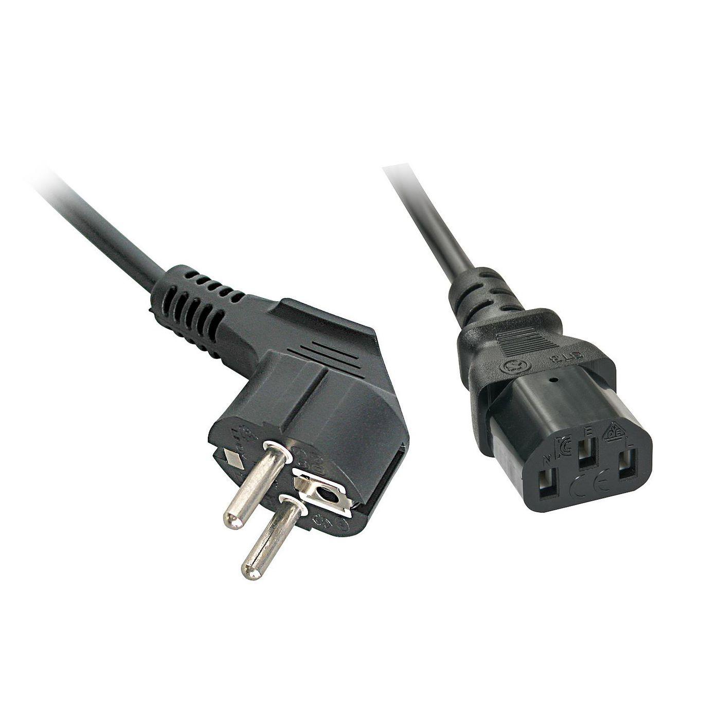 Lindy 30334 cavo di alimentazione Nero 07 m Spina di alimentazione di tipo A IEC C13 (0.7m Schuko to C13 Mains - Cable lead fre