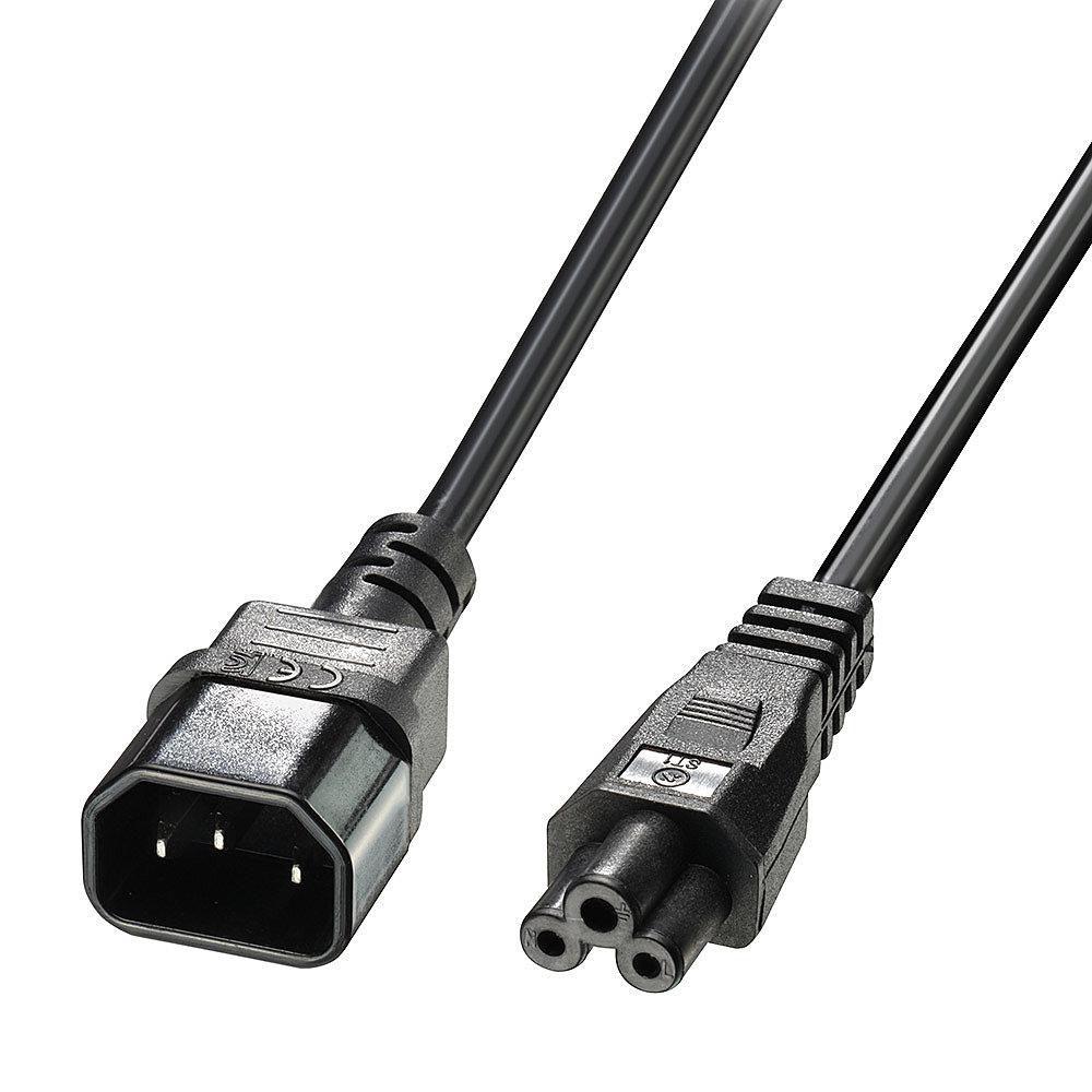 Lindy 30342 cavo di alimentazione Nero 3 m Accoppiatore C14 Accoppiatore C5 (3M IEC EXTENSION CABLE - IEC C14 TO IEC C5)