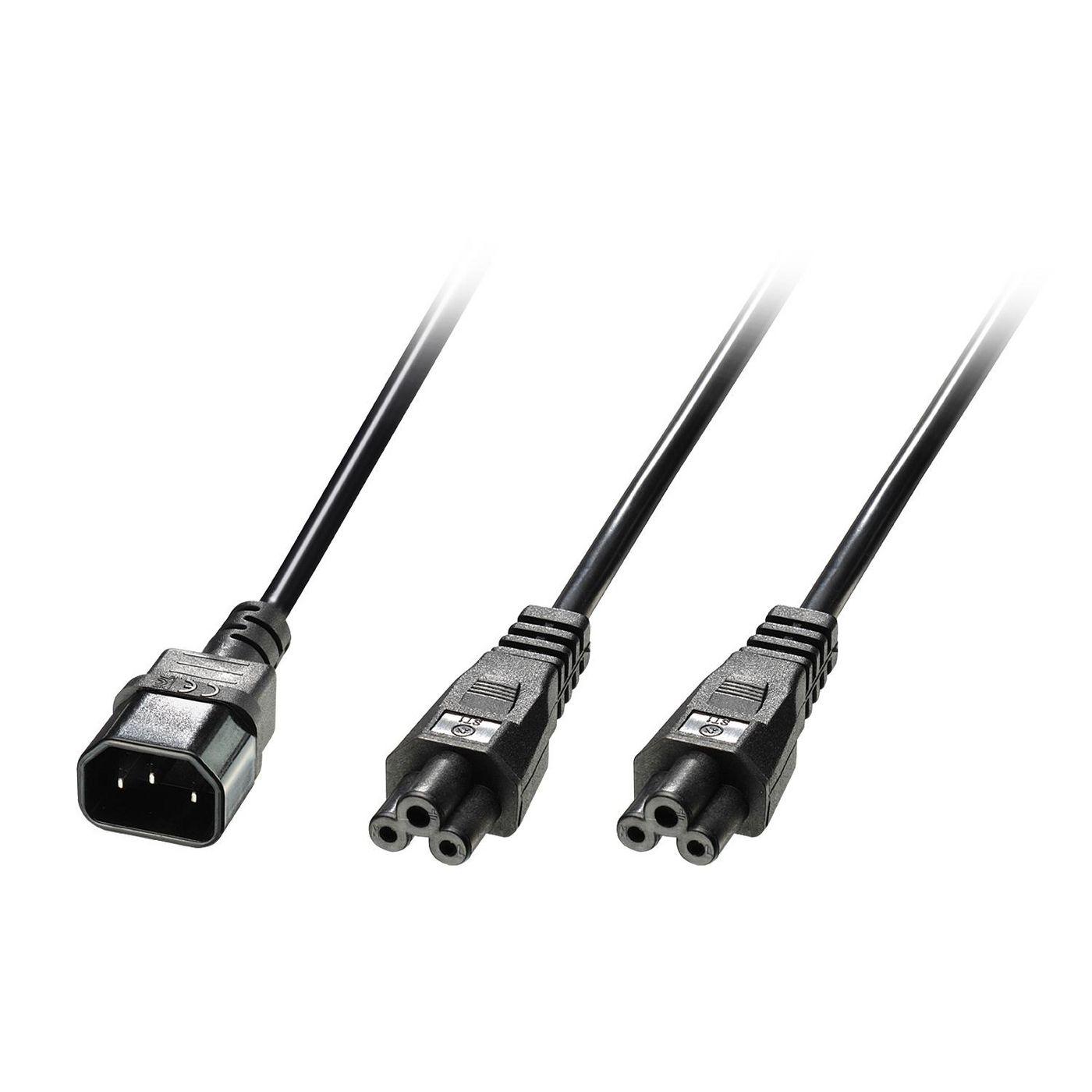 Lindy 30370 cavo di alimentazione Nero 25 m Accoppiatore C14 2 x accoppiatore C5
