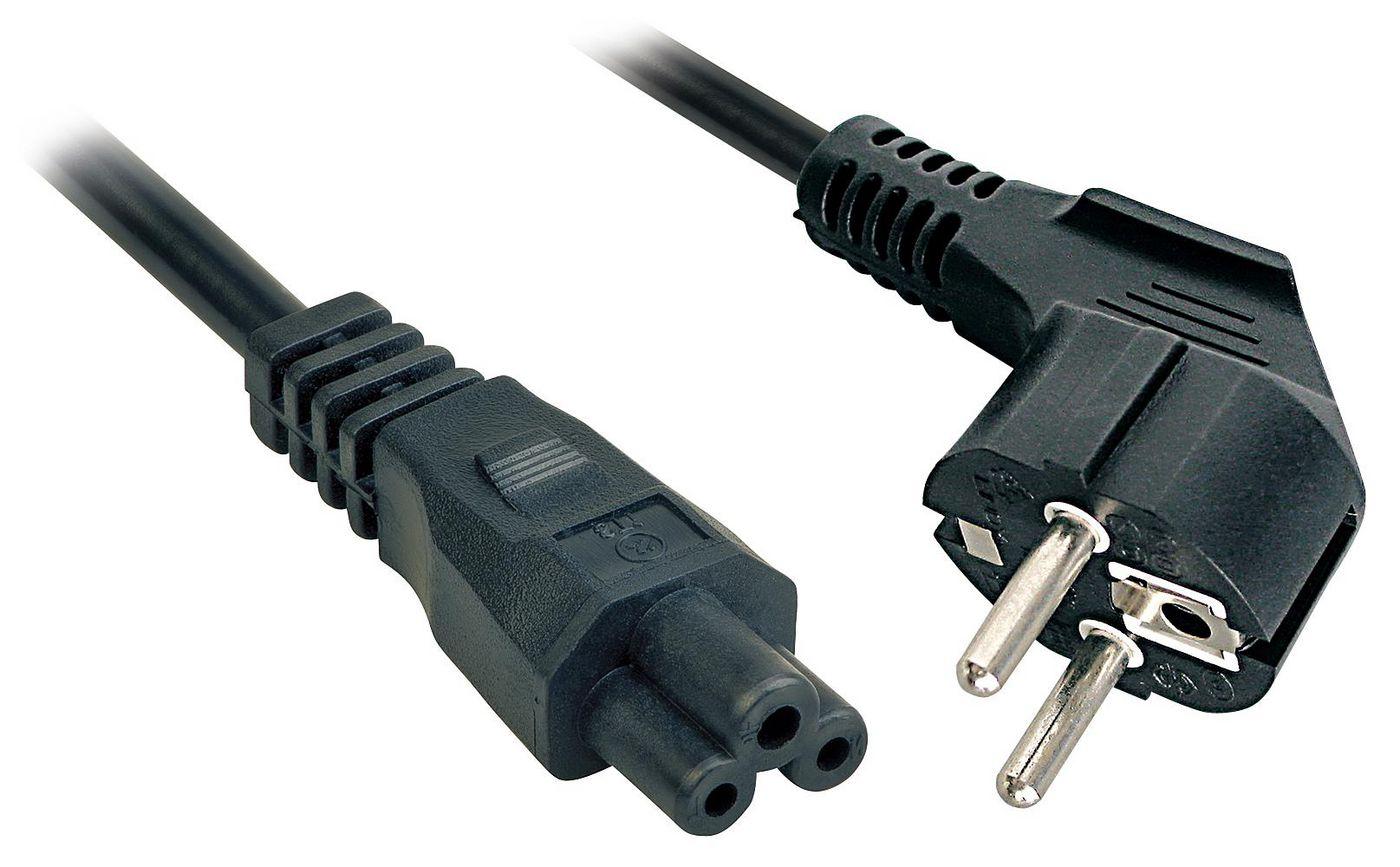 Lindy 5m, CEE 7/7 - IEC 320 C5 Nero CEE7/7 Accoppiatore C5 (IEC320-C5 f - Schuko m, 5m)