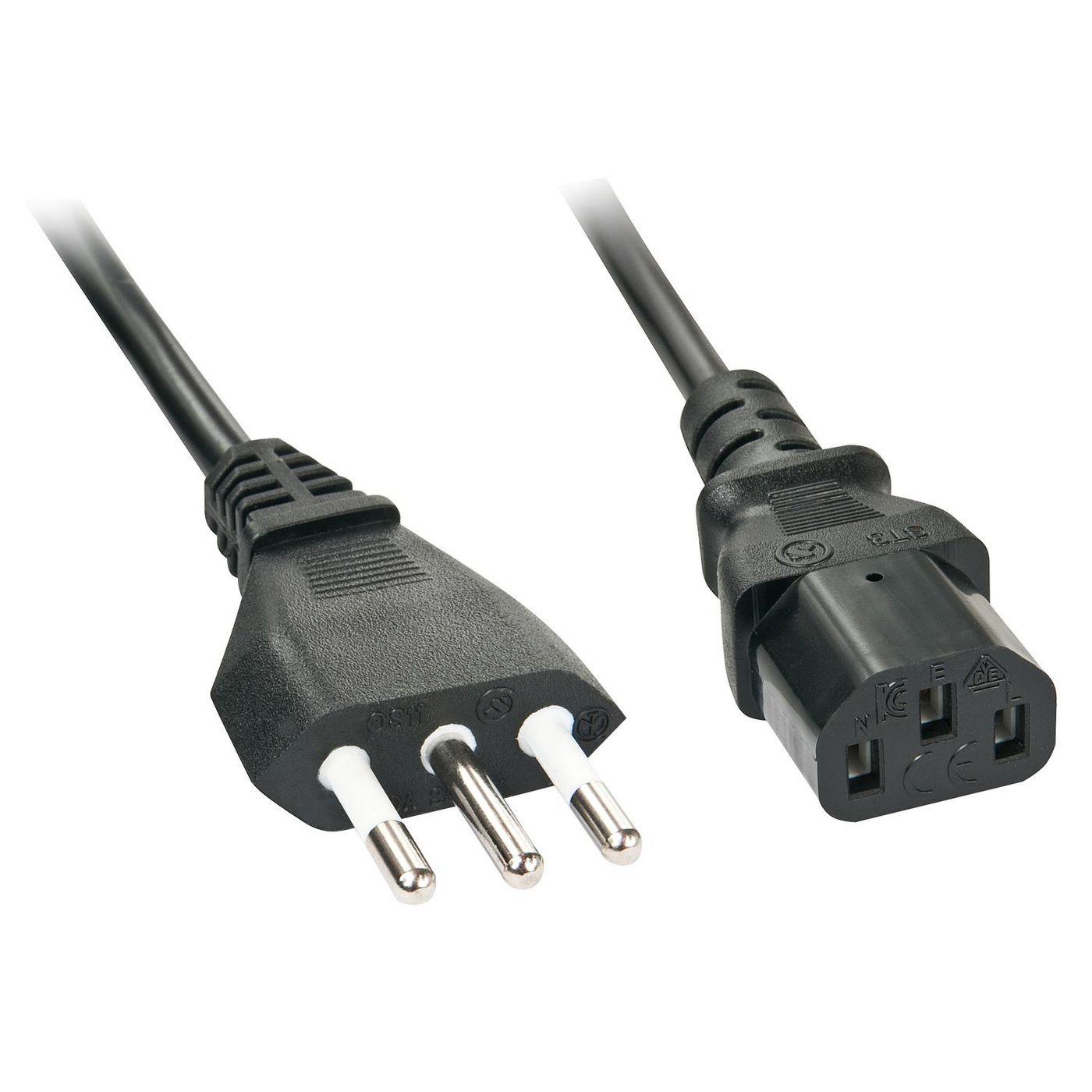 Lindy 30414 cavo di alimentazione Nero 3 m CEI 23-16 Accoppiatore C13 (3m IT to C13 Mains Cable - Warranty 120M)