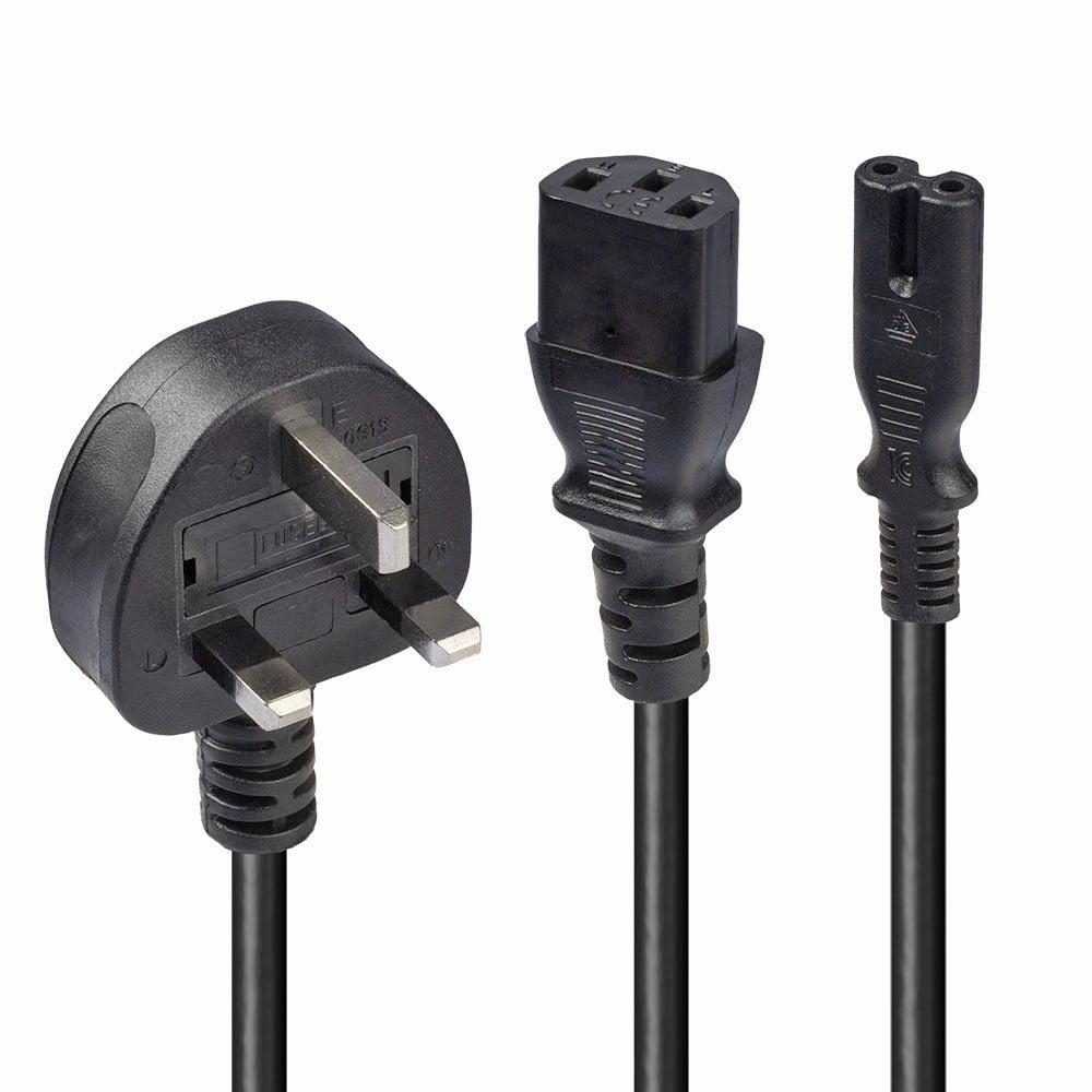 Lindy 30426 cavo di alimentazione Nero 25 m Spina di alimentazione di tipo G C13 coupler C7 coupler (2.5M Y MAINS POWER CBL -