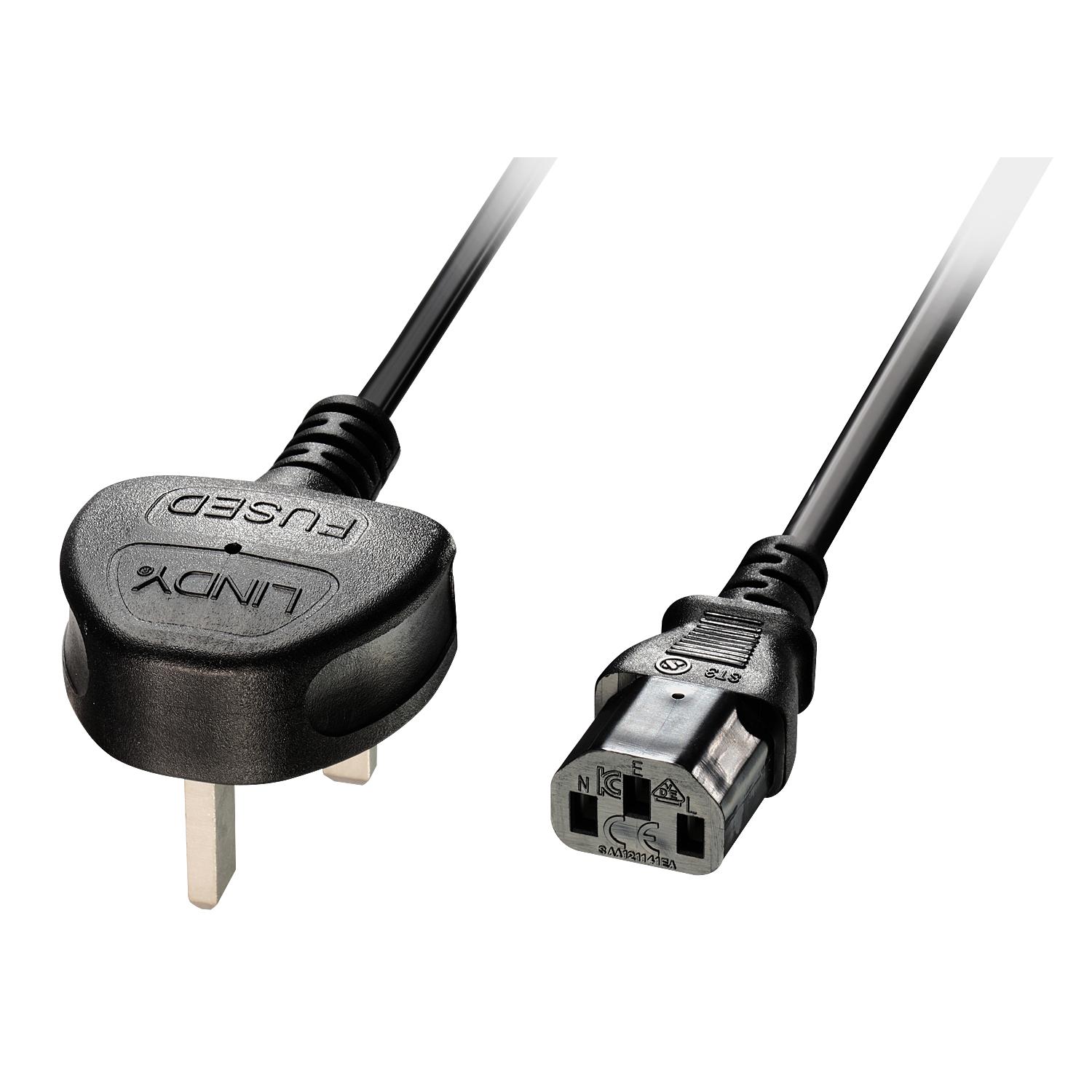 Lindy 30435 cavo di alimentazione Nero 5 m Accoppiatore C13 (5M MAINS POWER CBL - UK 3 PIN PLUG TO IEC C13)