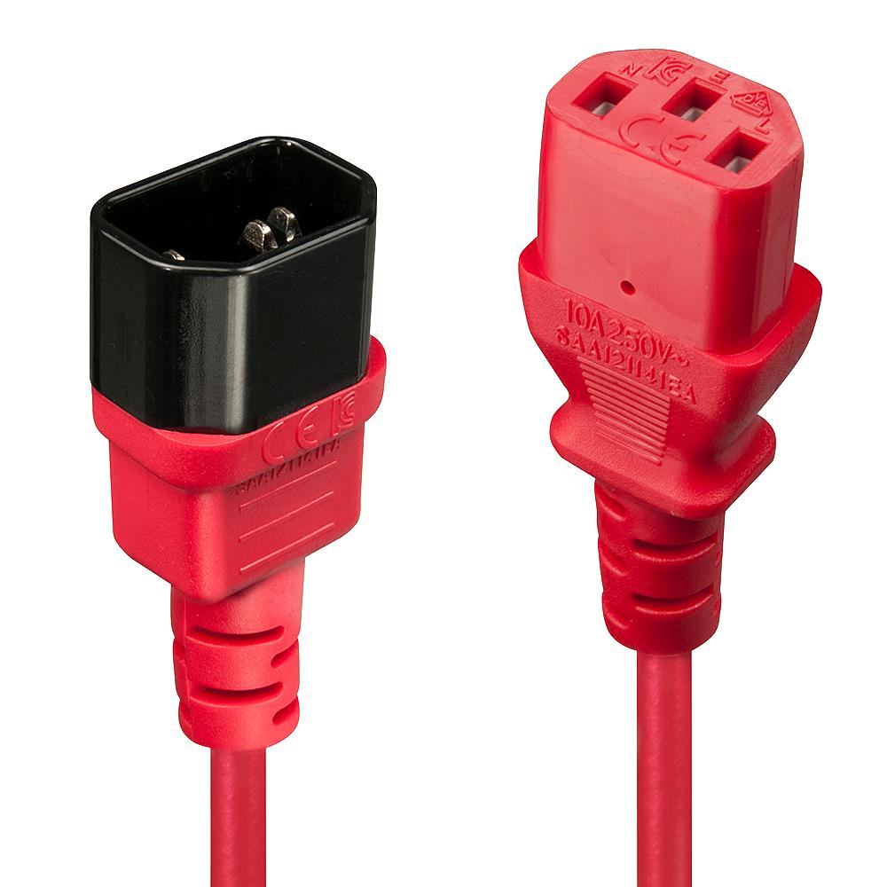 Lindy 30476 cavo di alimentazione Nero Rosso 05 m Accoppiatore C14 Accoppiatore C13