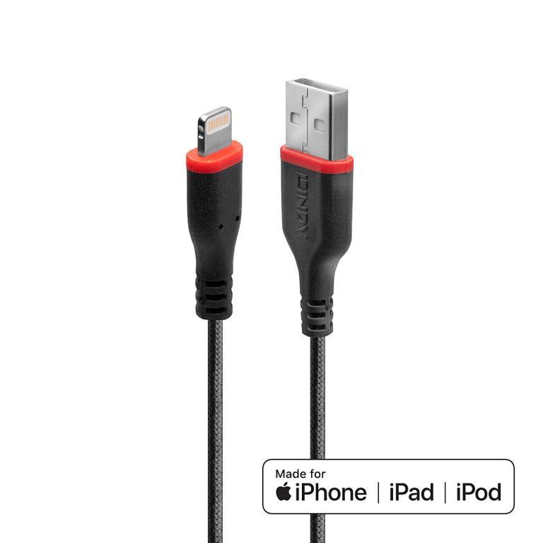 Cavo di ricarica rinforzato USB Tipo A a Lightning 0.5m