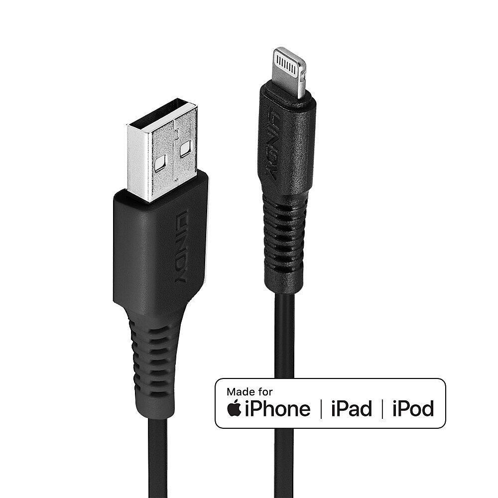Lindy 31322 cavo Lightning 3 m Nero (Lindy 3m USB to Lightning Cable Black)