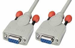 Lindy 3m Null modem cable cavo seriale Bianco (Null modem cable 9-pin - coupling/coupling 3m - Warranty 120M)