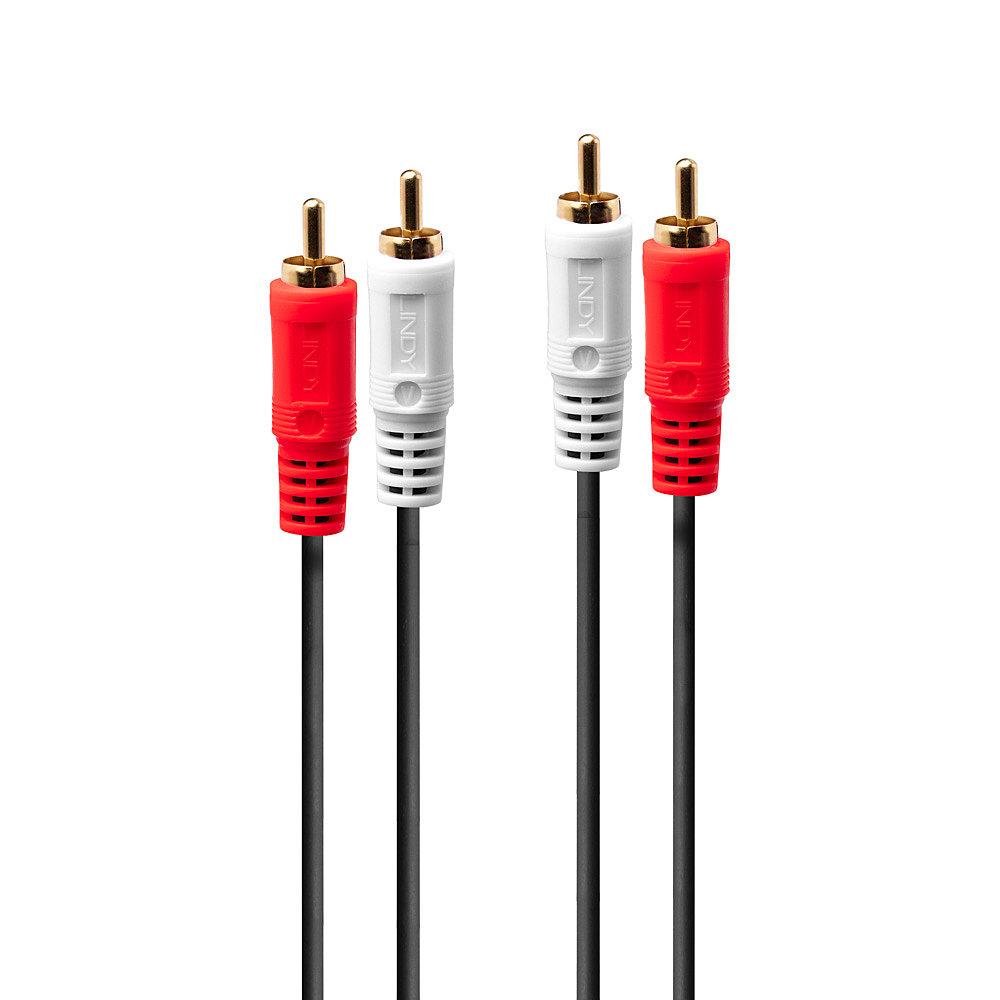 Lindy 35660 cavo audio 1 m 2 x RCA Rosso Bianco