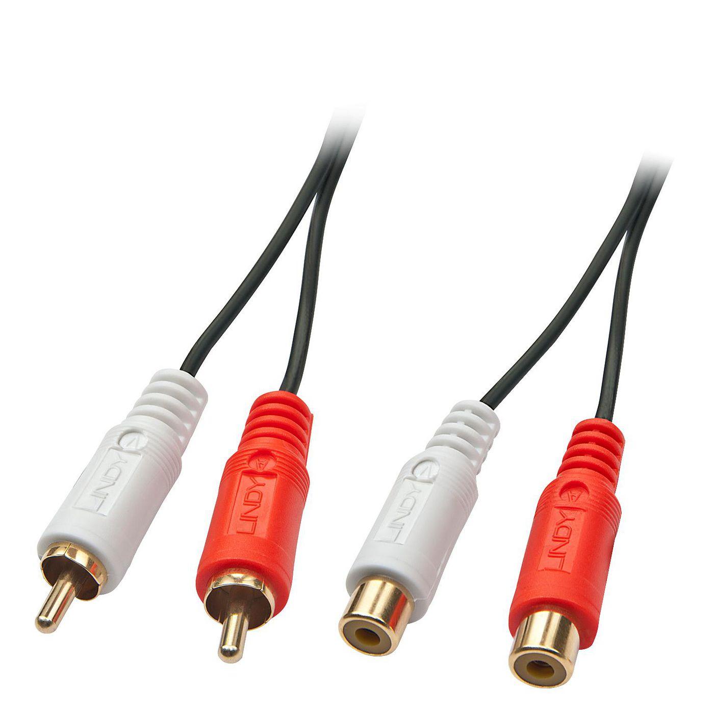 Lindy 35673 cavo audio 5 m 2 x RCA Nero, Rosso, Bianco