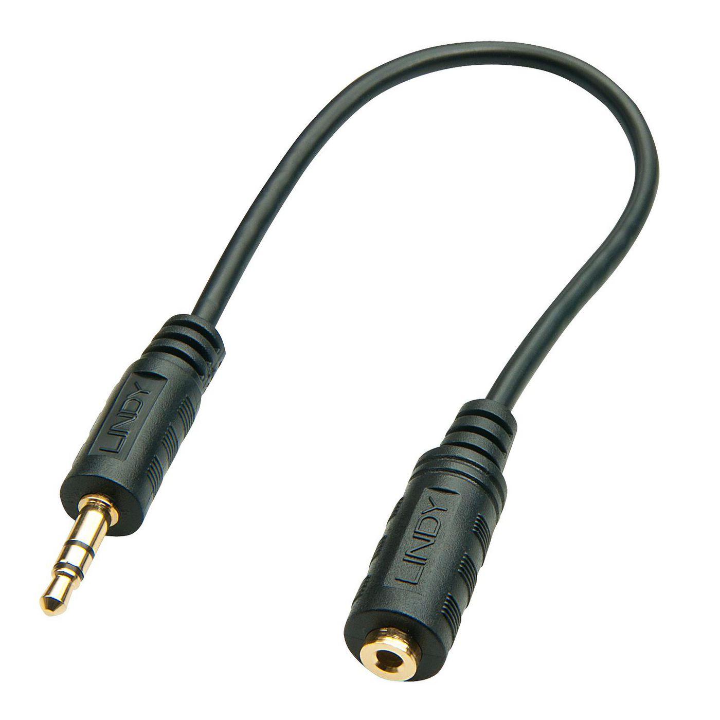 Lindy 35699 cavo audio 20 m 3.5mm 2.5mm Nero (Audio Adapter Cable 35 M/25F - Warranty 120M)