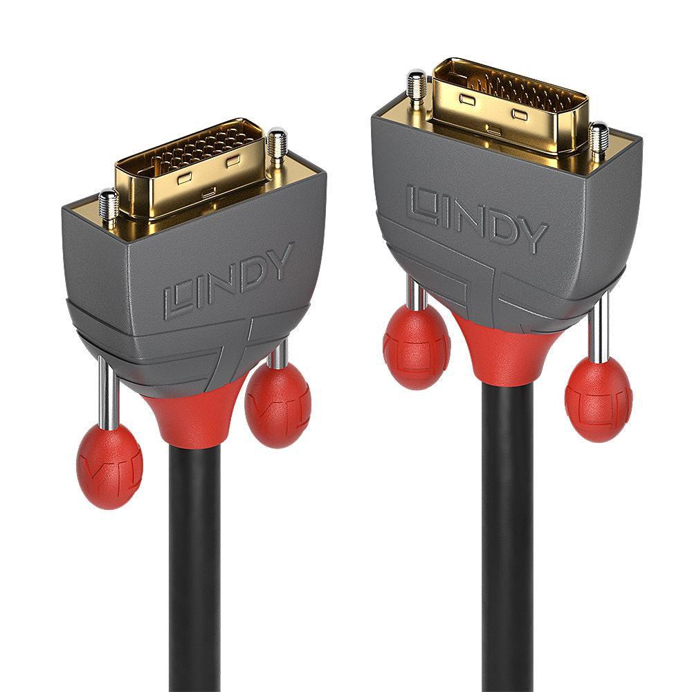 Lindy 36222 cavo DVI 2 m DVI-D Nero (2M Dvi-D Dual Link Cable - Anthra Line - Warranty 120M)