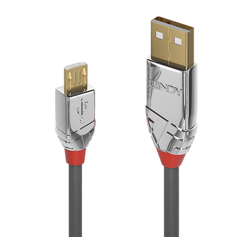 Lindy 36652 cavo USB 2 m USB 2.0 USB A Micro-USB B Grigio (2M Usb 2.0 Type A To Micro-B - Cable Cromo Line - Warranty 120M)