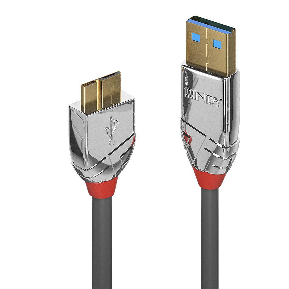 Lindy 36656 cavo USB 05 m USB 3.2 Gen 1 3.1 Gen 1 USB A Micro-USB B Grigio (0.5M USB 3.0 TYPE A TO MICROB CABLE)