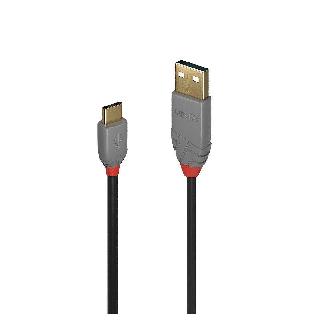 Lindy 36888 cavo USB 3 m USB 2.0 USB A USB C Nero Grigio (3MUSB2.0TYPEATOCCABLEANTHRALINE)