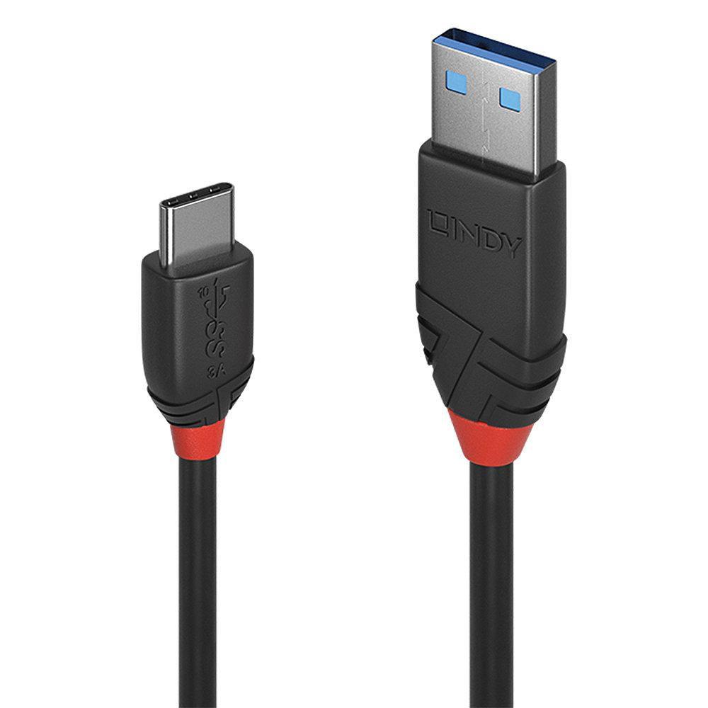 Lindy 36914 cavo USB 015 m USB 3.2 Gen 1 3.1 Gen 1 USB C USB A Nero (0.15m USB 3.2 Type A to C - Cable 10Gbps Black Line - Warr