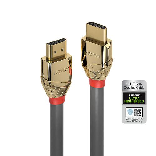 Lindy 37603 cavo HDMI 3 m HDMI tipo A Standard Grigio (LINDY 3M ULTRA-HIGH-SPEED HDMI - CABLE GOLD LINE)