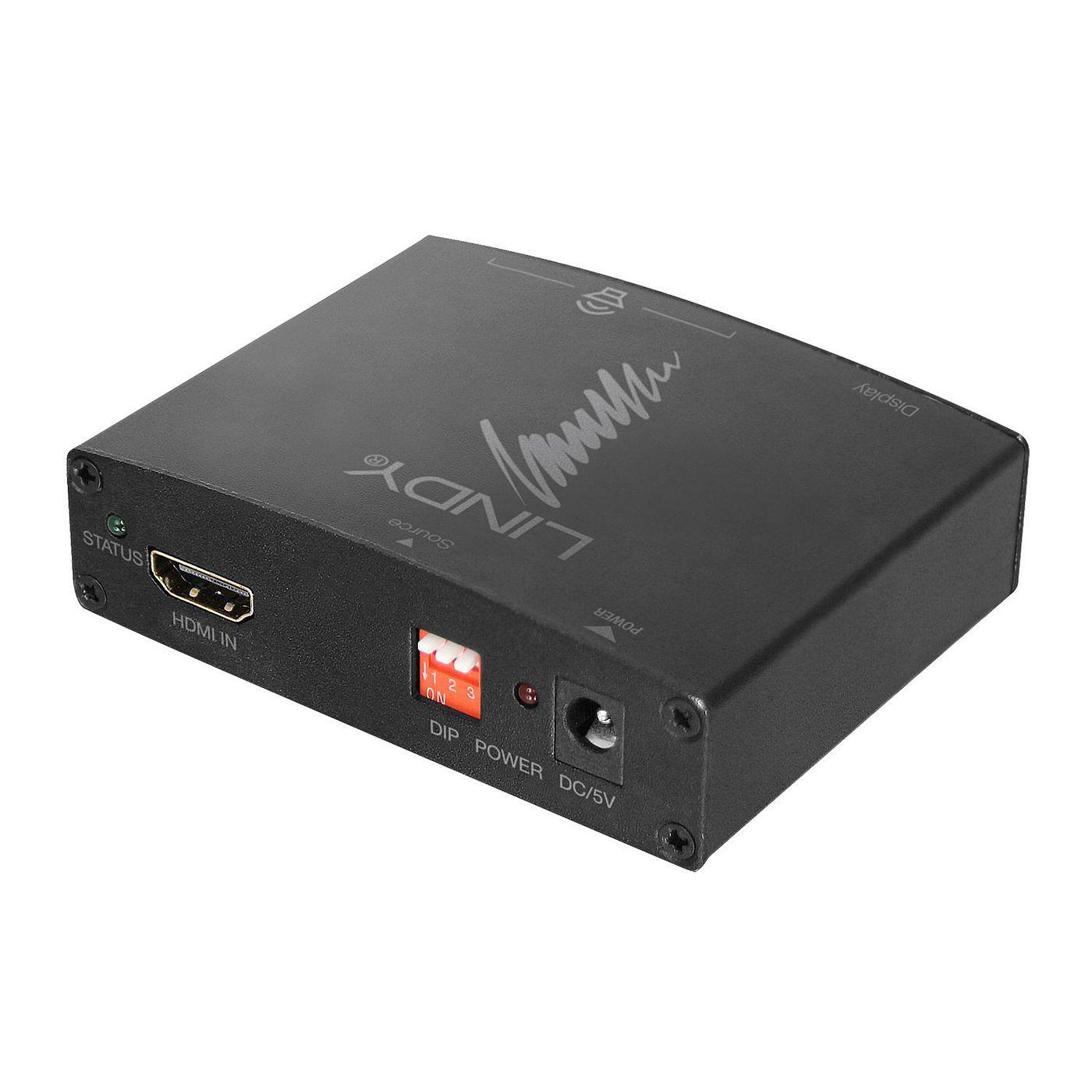 Lindy 38167 convertitore audio Nero (Hdmi 4K Audio Extractor With - Bypass - Warranty 24M)