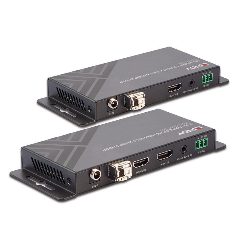 Extender HDMI 4K60, IR, RS232 & Audio su Fibra Ottica, 300m/1000m