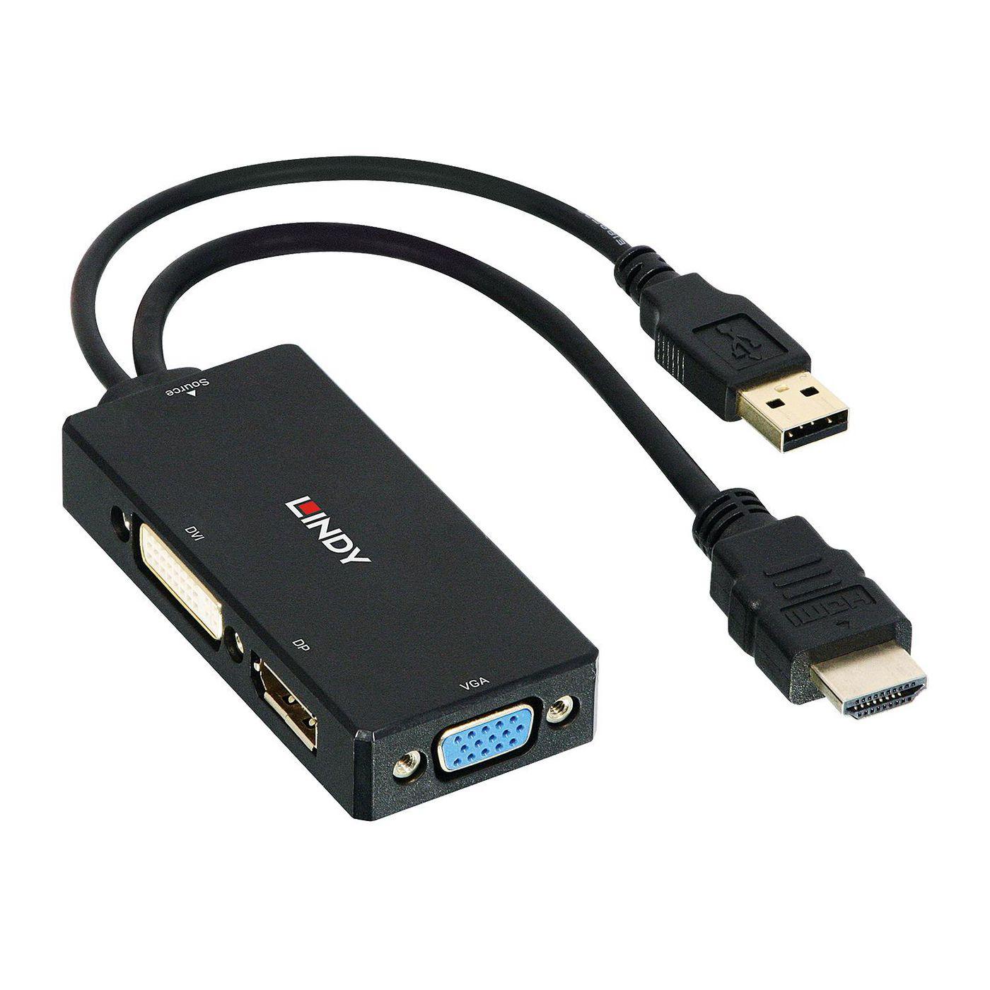 Lindy 38182 cavo e adattatore video 015 m Nero