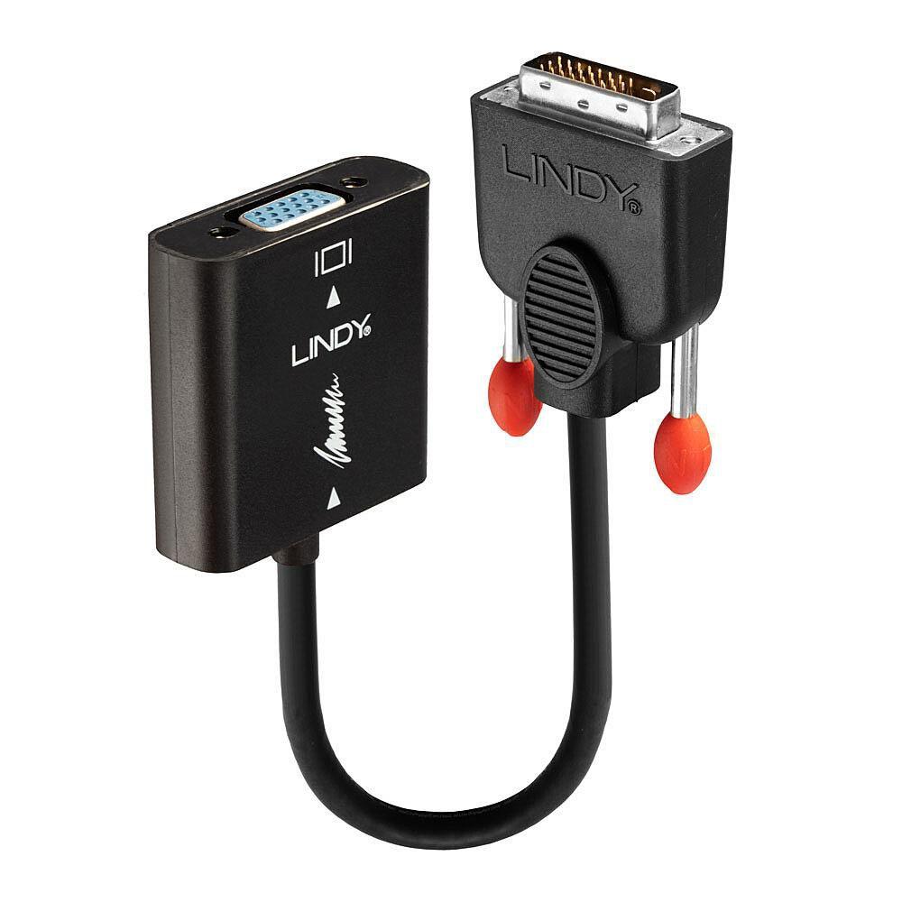 ADATTATORE LINDY DVI-D TO VGA M/F NERO 38189
