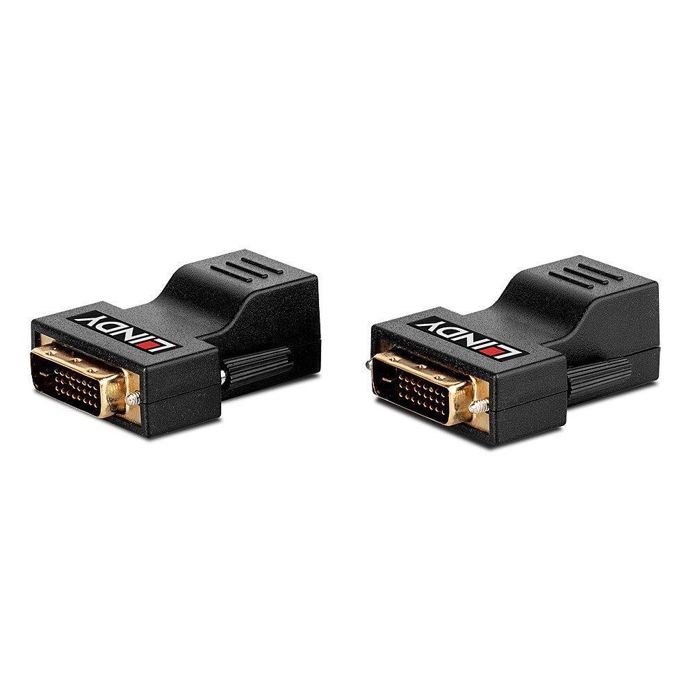 EXTERNDER LINDY DVI-D TO RJ45 M/F Single Link fino a 70mt (Cat.6 U/UTP)1unità trasmittente 1 unità ricevente NERO 38300