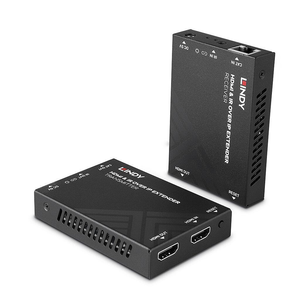 Lindy 38398 moltiplicatore AV Trasmettitore e ricevitore AV Nero (HDMI & IR over IP Extender - Warranty: 24M)