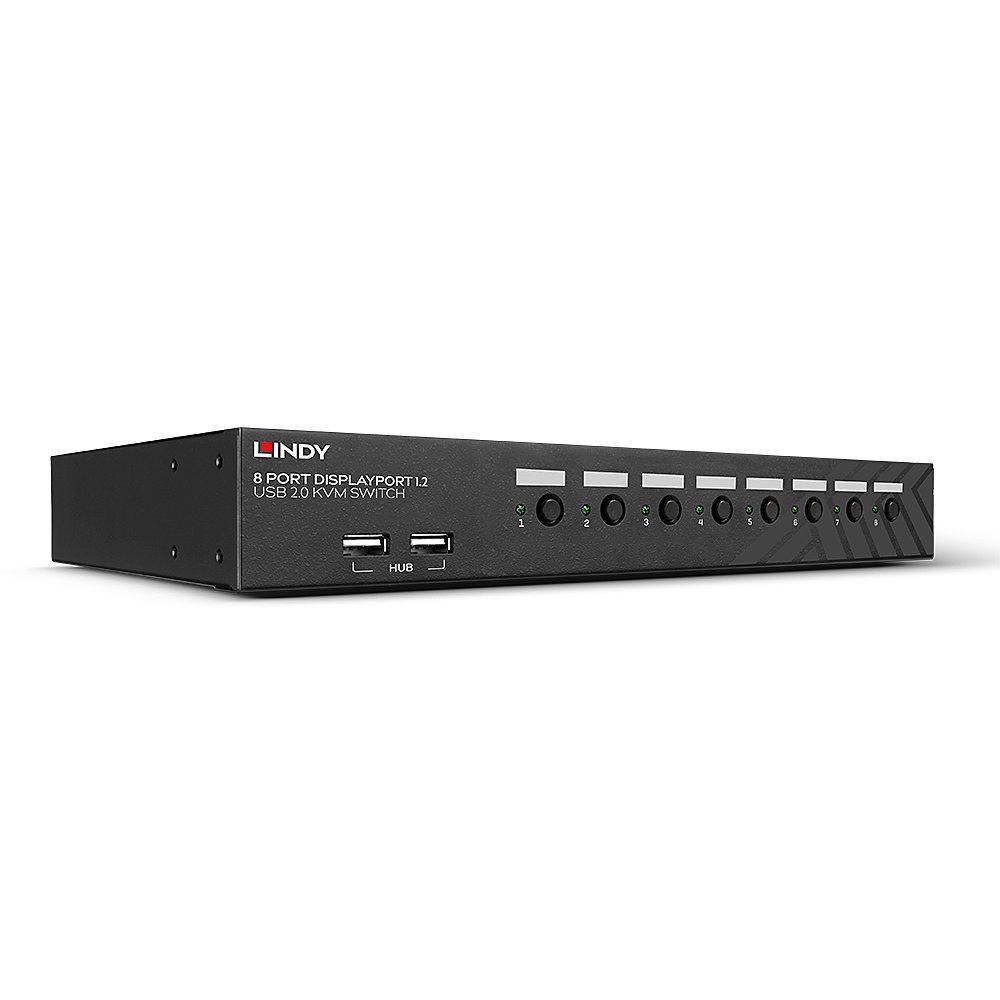 Lindy 39540 switch per keyboard-video-mouse [kvm] Montaggio rack Nero (8 Port DisplayPort 1.2, USB - 2.0 & Audio KVM Switch - W