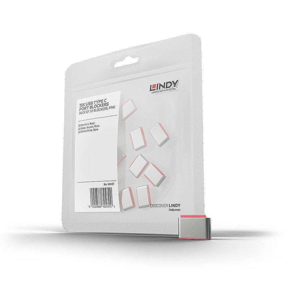 Lindy 40437 clip sicura USB tipo-C Rosa 10 pz (Type C Port Blockers pink 10 - 40437 USB Type-C Pink 10 - pcs - Warranty 24M)